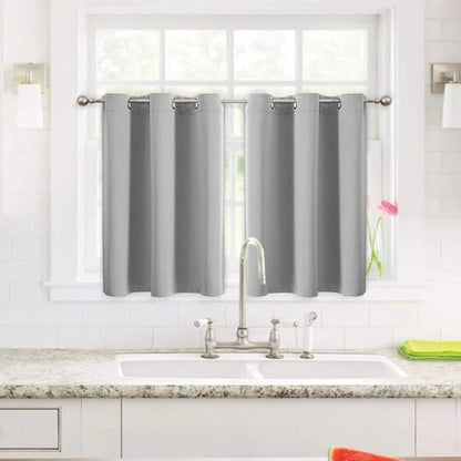ChrisDowa Small Window Curtains - Grommet Thermal Insulated Room Darkening Panels, Light Grey (42 x 36 Inch)