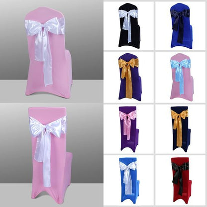 Babenest Satin Chair Sashes - Upgraded 30 Pcs Chair Ribbons & Bows for Weddings & Events | White