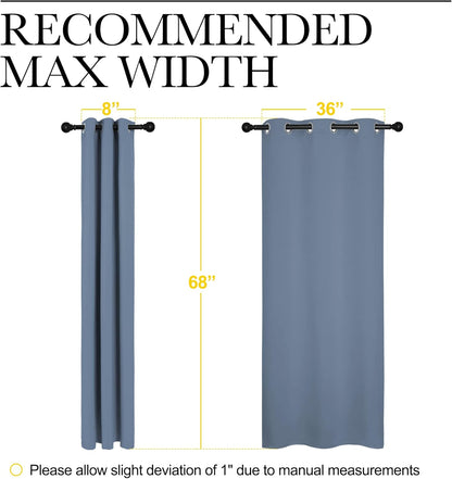 NICETOWN Blackout Curtains - Thermal Insulated Grommet Window Panels | Stone Blue, 42" x 68" (1 Pair)