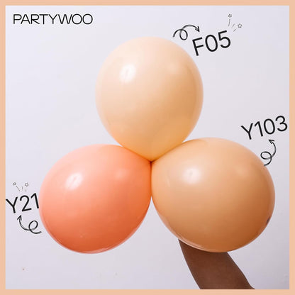 PartyWoo Nude Balloons - 50 Pcs 12 Inch Beige Apricot Cream Latex Helium Balloons for Boho Parties