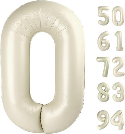 Cream Number Balloon - 40 Inch Cream 0 Balloon for Birthday Decorations | Party Supplies for All Ages