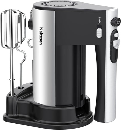 Skiennix 600W Electric Hand Mixer - 10 Speed Powerful Kitchen Mixer with Turbo | Lightweight, Includes Beaters & Dough Hooks