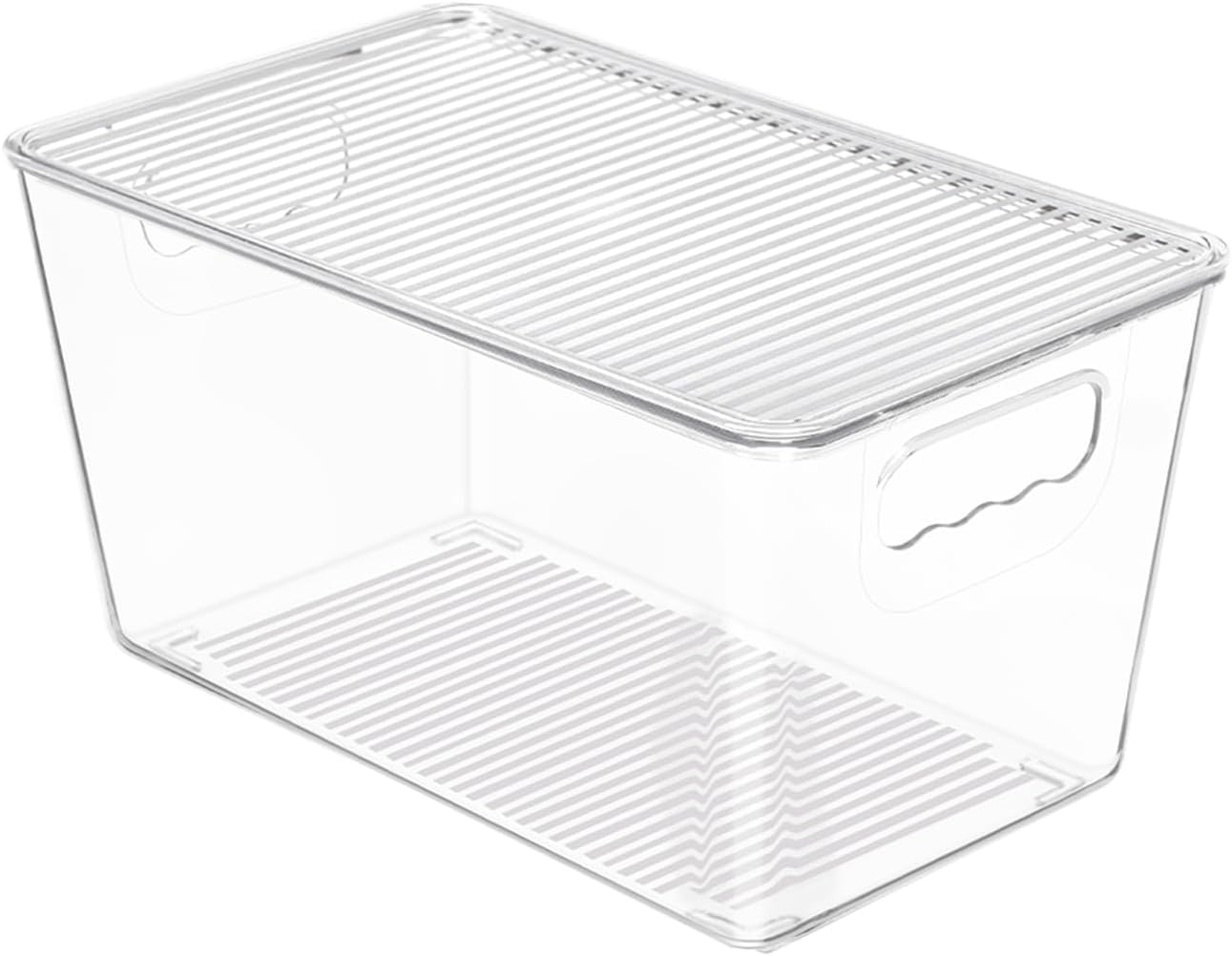 Vtopmart Clear Stackable Storage Bins - Medium Plastic Containers with Lids for Pantry & Kitchen Organization