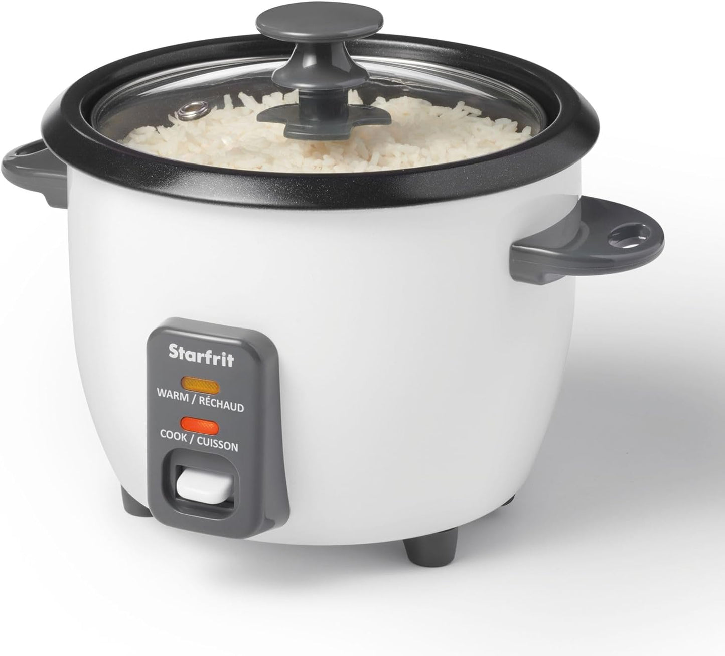 Starfrit Electric Rice Cooker - 6-Cup Capacity | Includes Steamer Basket & Measuring Cup - 300W Power