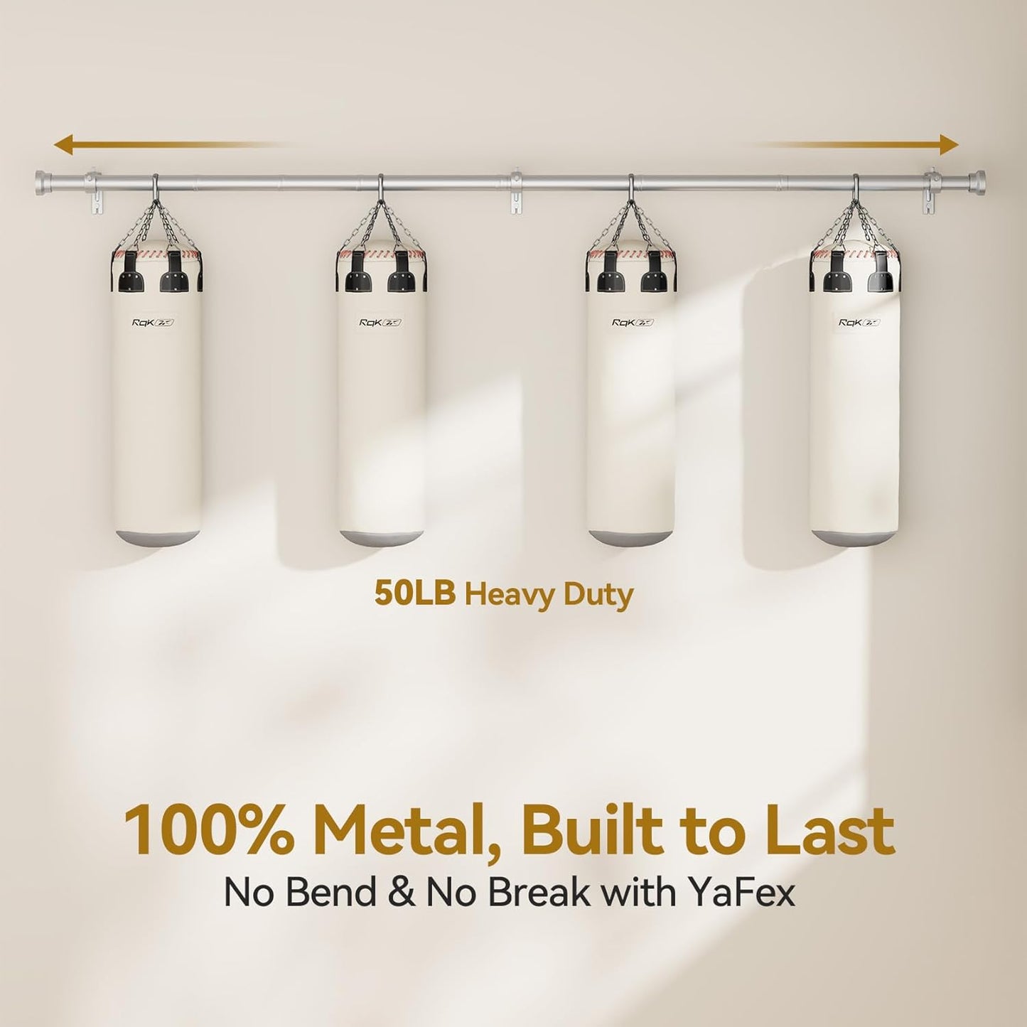 YaFex Curtain Rods - Heavy Duty 1 Inch Adjustable Window Treatment Rods | 32-144 Inch, Modern Silver Design