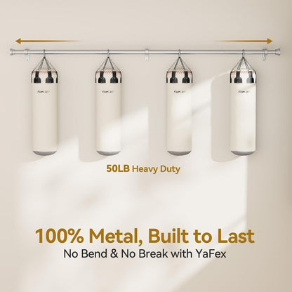 YaFex Curtain Rods - Heavy Duty 1 Inch Adjustable Window Treatment Rods | 32-144 Inch, Modern Silver Design