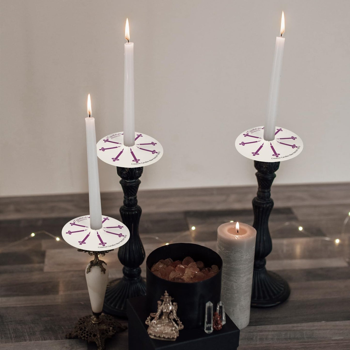 YOROXRG Church Candles - 200 Pcs Unscented White with Drip Protectors | 5" H x 1/2" D for Vigil Services