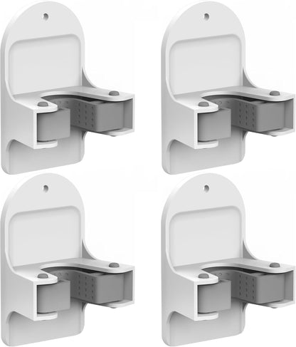 Skiennix Plastic Broom Holder Wall Mount - Durable White Design | 4 Count for Easy Organization