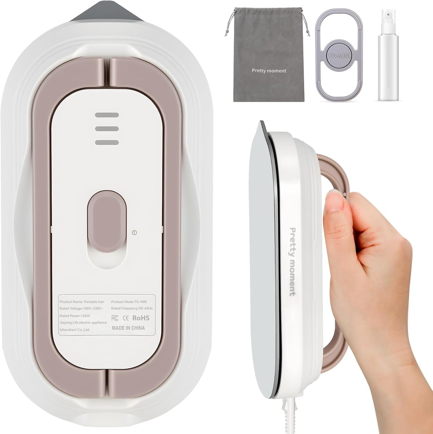 Skiennix Mini Travel Iron - Portable 100-230V Dry Iron with Non-Stick Soleplate | Ultra-Lightweight for Sewing & Quilting