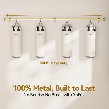 YaFex Curtain Rods - Heavy Duty 1 Inch Adjustable Window Treatment Rods | 32-118 Inch, Gold Finish