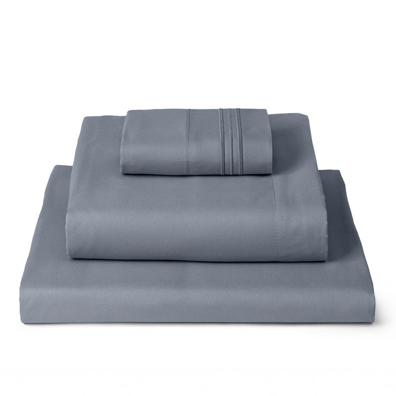 Mellanni Twin Sheets Set - 3 PC Iconic Collection Bedding - Hotel Luxury, Extra Soft, Cooling Bed Sheets - Wrinkle, Fade, Stain Resistant (Twin, Mineral Gray)