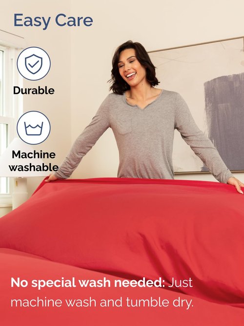 Extra Deep Full Sheet Set - 6 Piece Breathable and Cooling Sheets - Hotel Luxury Bedding for Women, Men, Kids & Teens - Easy & Secure Fit - Soft, Wrinkle Free and Comfy with Extra Deep Pockets - Red