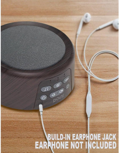 White Noise Machine - Soothing Sleep Sound Therapy with Timer & Memory Function | Brown Wood Grain