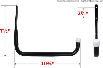 Shepherd Hardware Heavy Duty Steel Garage Storage Utility Hooks - 10-Inch, 4 Pack, Black