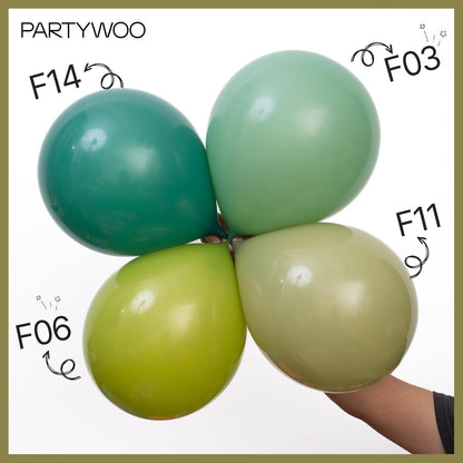 PartyWoo Sage Green Balloons - 152-Piece Latex Balloon Arch Kit for Weddings & Birthdays | Various Sizes