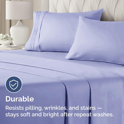 Standard Pillow Cases Set of 2 - Ultra-Soft Hotel Quality Covers | Comfy, Wrinkle-Free & Stain Resistant - Lavender