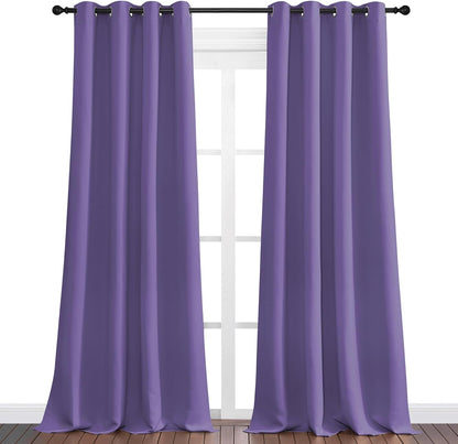 NICETOWN Lilac Purple Blackout Curtains - 120" Long, 55" Wide | Sound Reducing & Energy Efficient Panels (2 Pieces)