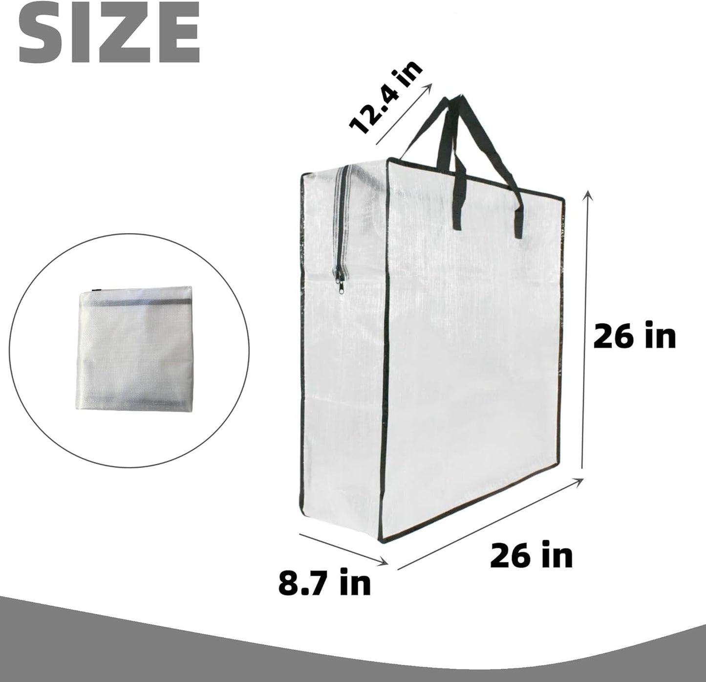 Skiennix Clear Storage Bags - 6 Pack Zippered Organizers for Blankets, Clothes & Bedding | Underbed Storage Solutions