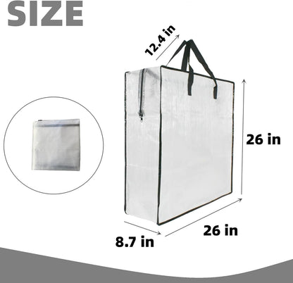 Skiennix Clear Storage Bags - 6 Pack Zippered Organizers for Blankets, Clothes & Bedding | Underbed Storage Solutions