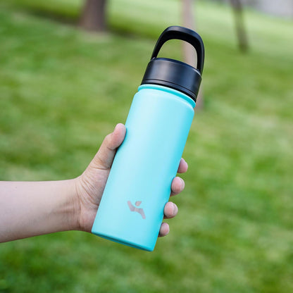 Skiennix 40oz Insulated Water Bottle - Stainless Steel Sport Bottle with 3 Lids | Turquoise