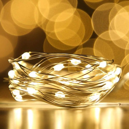 LIIDA LED Fairy String Lights - 12-Pack of 20 Micro Lights on Silver Copper Wire | Warm White for DIY Decor