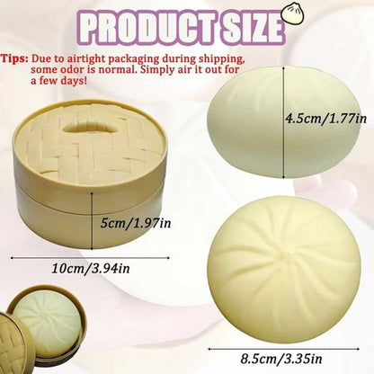 Dumpling Squishy Toy - Soft Squeeze Decompression Stress Relief | Mystery Dumplings (White)