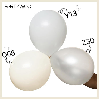 PartyWoo Beige Balloons - 140-Piece Arch Kit with Various Sizes for Weddings & Celebrations | Cream & Ivory