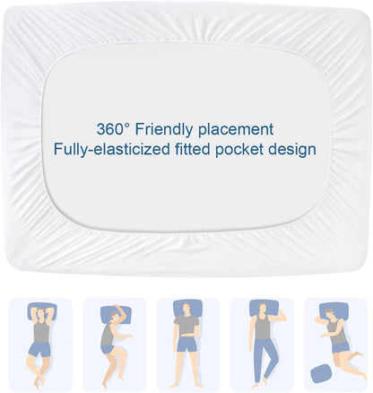 Queen Mattress Protector - Waterproof Quilted Cover with Ultra Soft Surface | Fits Mattresses Up to 14 Inches