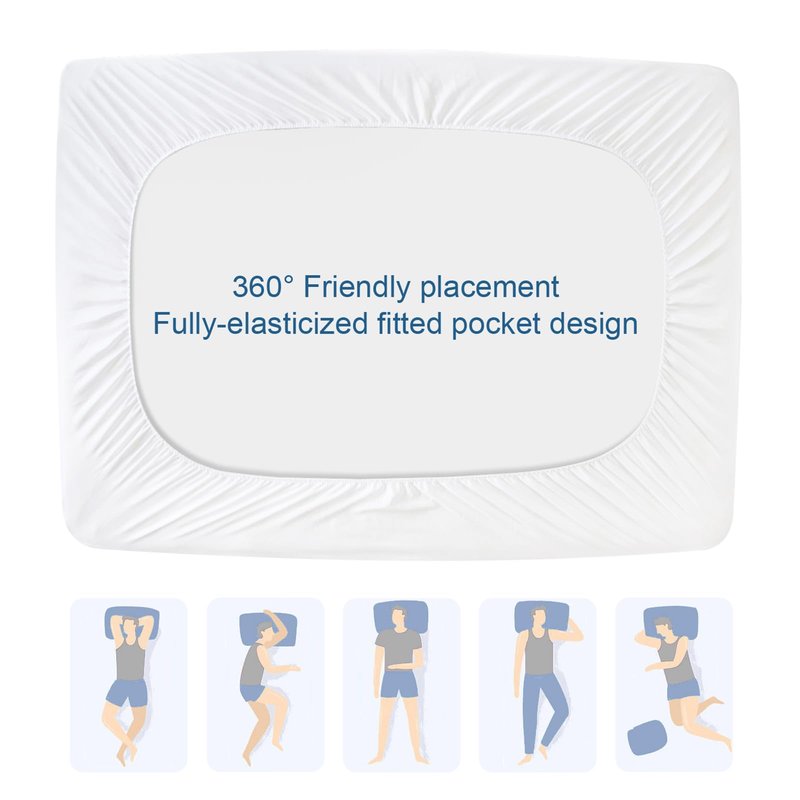 Queen Mattress Pad, Queen Mattress Protector Waterproof Quilted, Mattresses Cover Fitted with Ultra Soft & Absorbent Surface and Deep Pocket to 14 inch, Machine Washable