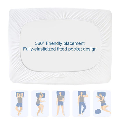 Queen Mattress Pad, Queen Mattress Protector Waterproof Quilted, Mattresses Cover Fitted with Ultra Soft & Absorbent Surface and Deep Pocket to 14 inch, Machine Washable