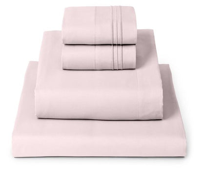 Mellanni California King Sheets Set - 4 PC Iconic Collection Bedding - Hotel Luxury, Extra Soft, Cooling Bed Sheets - Wrinkle, Fade, Stain Resistant (Cal King, Blush Pink)