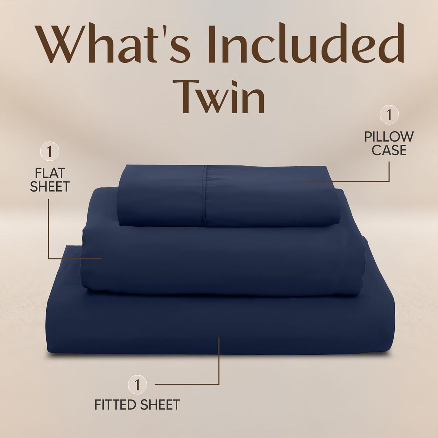 Utopia Bedding Twin Sheet Set - Soft & Breathable 3-Piece Microfiber Bed Sheets | Navy Blue