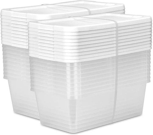 20-Pack Clear Plastic Storage Containers by [Brand Name] - 6-Quart Stackable Organizers for Home & Office