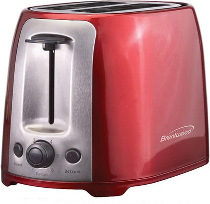 Brentwood TS-292R Red Cool Touch 2-Slice Extra Wide Slot Toaster - Perfect for Bagels & Toast