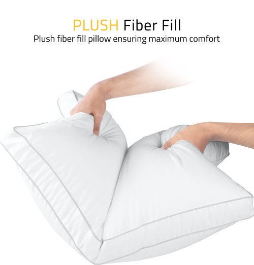 Utopia Bedding Bed Pillows for Sleeping Queen Size (White), Set of 2, Soft & Fluffy Pillow with Down Alternative Filling, Cooling, Hotel Quality, Gusseted Pillow for Back, Stomach or Side Sleepers