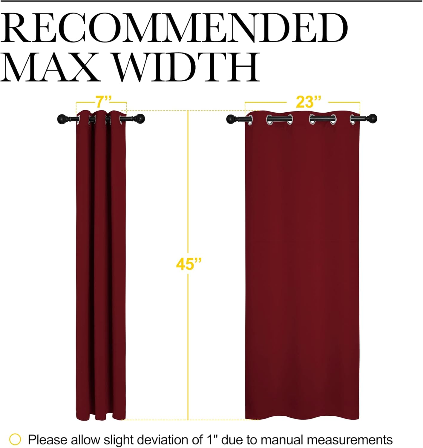 NICETOWN Burgundy Blackout Curtains - Thermal Insulated Drapes for Living Room | 29x45 Inches (1 Pair)