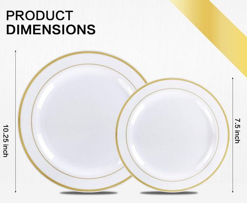 MCIRCO 350-Piece Gold Dinnerware Set - Elegant Disposable Plates, Cups & Napkins for 50 Guests