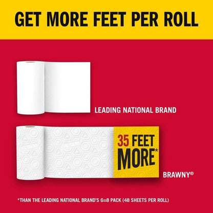 Brawny Paper Towels - 6 Large Rolls with Full Sheets | Equivalent to 8 Regular Rolls