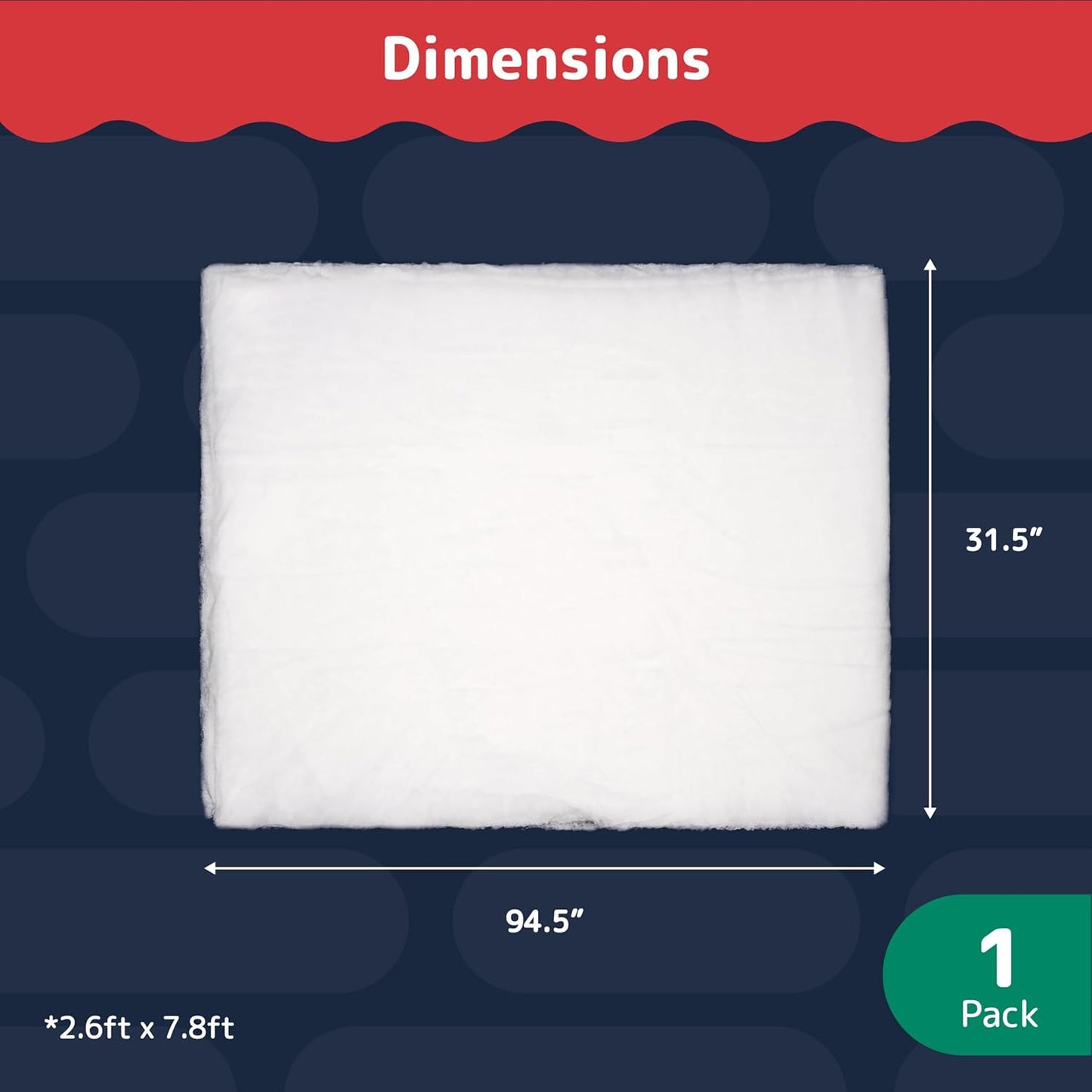 Prextex Artificial Snow Roll - Large Fluff for Christmas Displays | 94"x31" Thick White Blanket for Holiday Decor