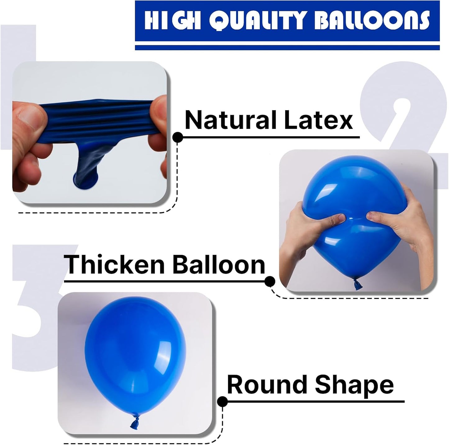 PartyWoo Royal Blue Balloons - 140-Piece Arch Kit for Baby Shower & Graduation | Various Sizes 5-12 Inch