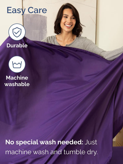 Skiennix Extra Deep Twin XL Sheet Set - 4 Piece Breathable Cooling Sheets - Luxury Hotel Quality - Soft Wrinkle-Free Purple
