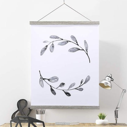 Benjia Magnetic Poster Hanger - Wood Frame for 17x24, 17x11, 17x22 Posters | Grey Hanging Kit for Artwork