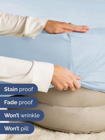 Extra Deep Split King Fitted Sheet - Hotel Luxury Single Fitted Sheet Only - Easily Fits 18 inch to 24 inch Mattress - Ultra Soft, Wrinkle Free with Extra Deep Pockets - Breathable & Comfy - Sky Blue