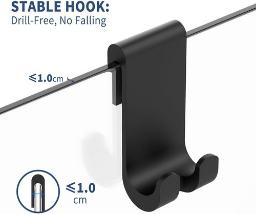 Ecooe Silicone Shower Squeegee - 11" Black Window Scraper with Stainless Steel Core for Glass Doors