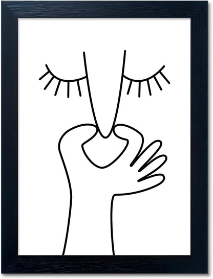 Regine Switzerland Funny Bathroom Wall Art - Black and White Canvas Print for Washroom Decor