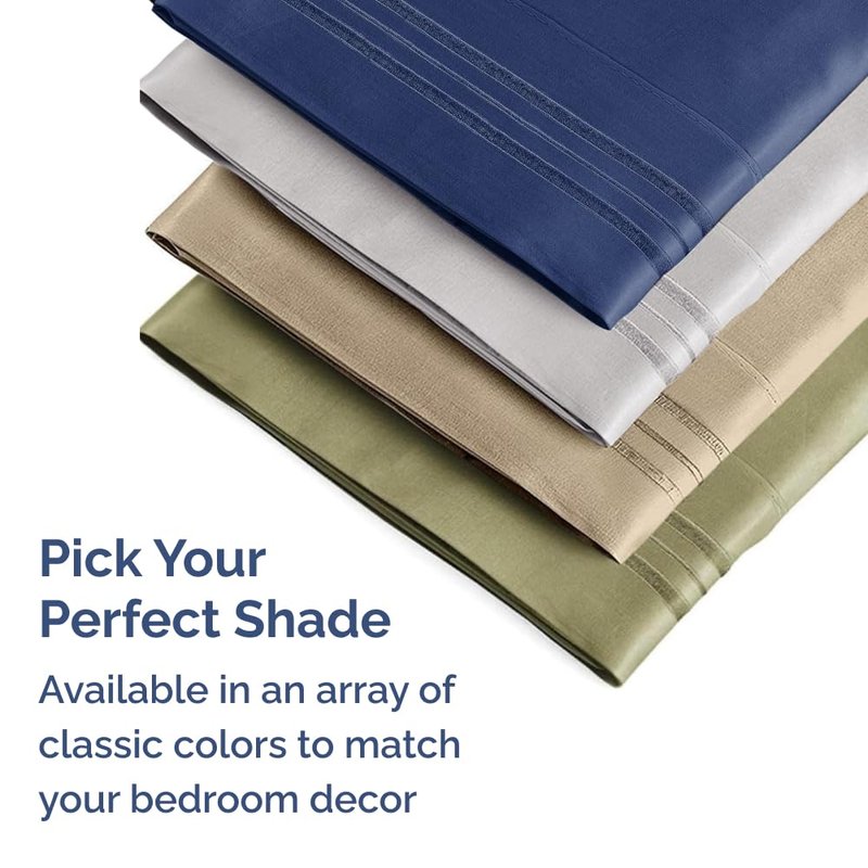 Queen Pillow Cases Set of 2 - Ultra Soft Hotel Quality Pillowcase Covers - Comfy, Cozy & Wrinkle Free - Shrinkage and Fade Resistant - Machine Washable Pillow Protectors - 2 Piece Set - Blue Stripes 3