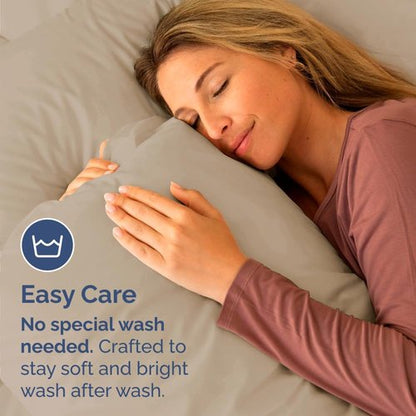 King Standard Pillow Cases by King - Soft Hotel Quality Pillowcase Covers - 4 Piece Set in Cream