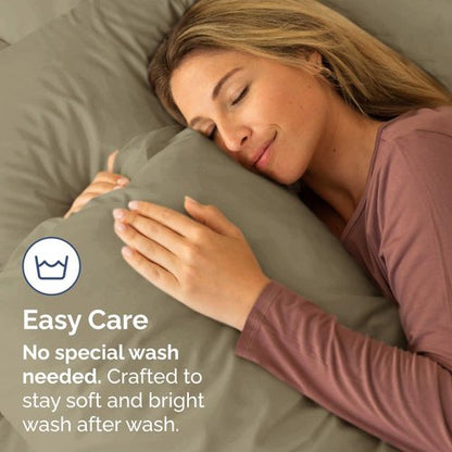 King Standard Pillow Cases by [Brand Name] - Soft Hotel Quality Covers | 4-Piece Set in Khaki - Comfy & Machine Washable