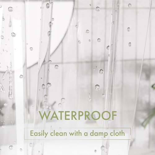 AmazerBath Clear Shower Curtain Liner, 72x78 Long Plastic Shower Curtain Liner, Waterproof PEVA Shower Liner, Cute Lightweight Shower Curtains for Bathroom with 3 Magnets and 12 Rustproof Grommets