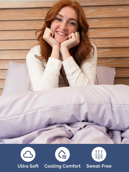 Extra Deep Twin XL Sheet Set - 4 Piece Breathable and Cooling Sheets - Hotel Luxury Bedding for Women, Men, Kids & Teens - Easy Secure Fit - Soft & Wrinkle Free - Extra Deep Pockets - Light Lavender